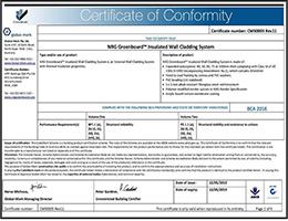 NRG Codemark Certificate